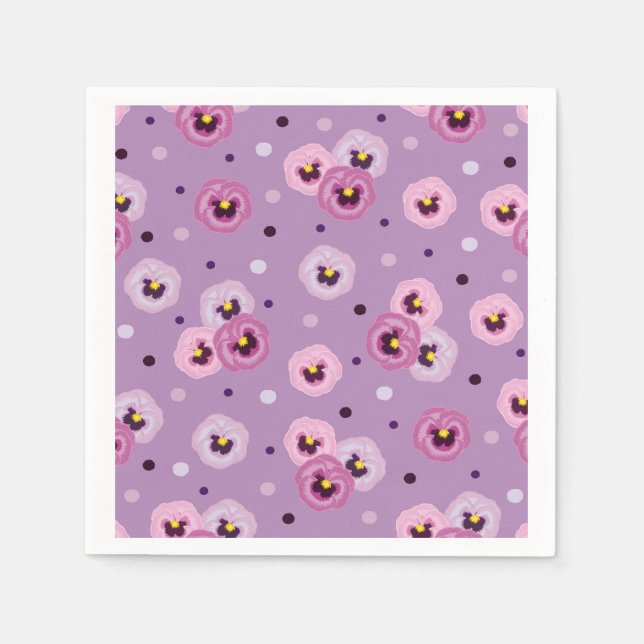 Pink pansies, seamless pattern napkins (Front)