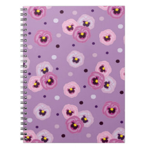 Pink pansies, seamless pattern notebook