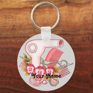 Pink Pansy Beautician  Keychain