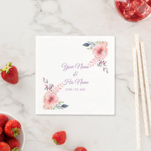 Pink Pansy Flowers Thunder_Cove Napkins