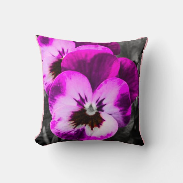 Pink Pansy Pillow (Front)