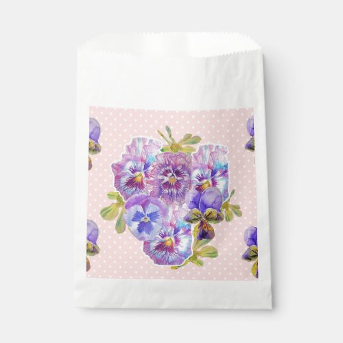 Pink Pansy spot Flowers floral Party Favor Bags