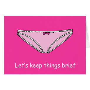 Pink Panties Brief Note Cartoon Cards