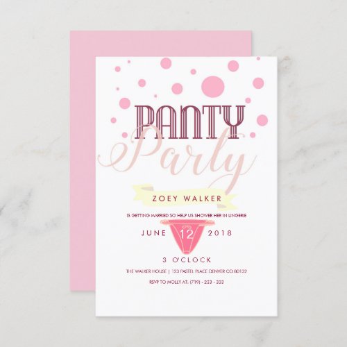Pink Panty Party Invitation