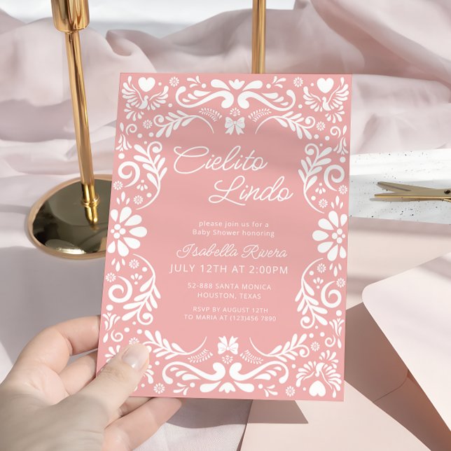 Pink Papel Picado Mexican Baby Shower Invitation (Creator Uploaded)