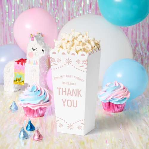 Pink papel picado Thank You Baby Girl Shower Favor Boxes