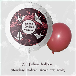 Pink Paper Crane Origami Cherry Blossom Balloon