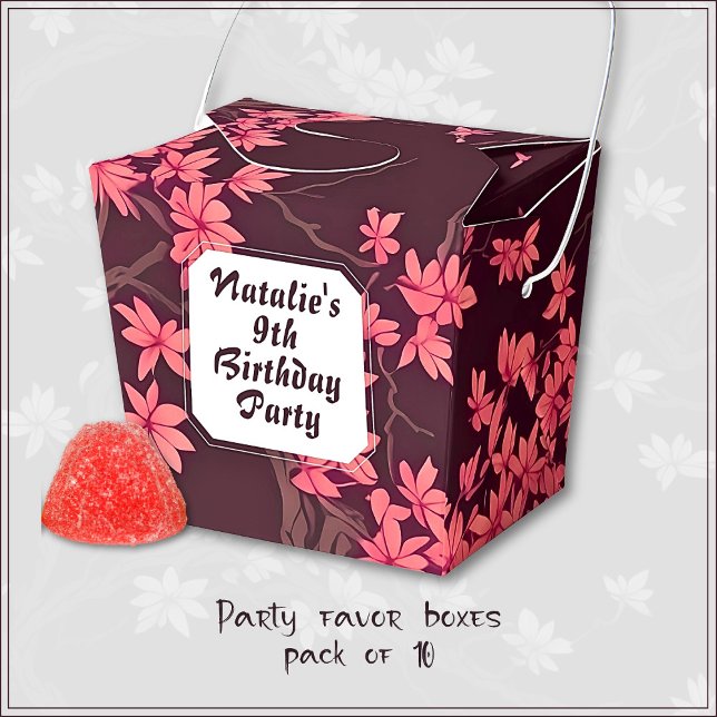 Pink Paper Crane Origami Cherry Blossom Favor Boxes (Creator Uploaded)