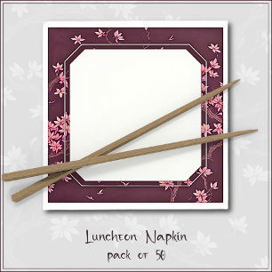 Pink Paper Crane Origami Cherry Blossom Napkins