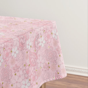 Pink paper flowers tablecloth