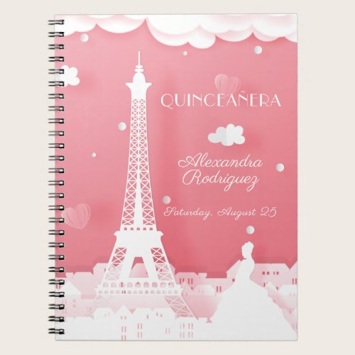 Pink Paper Paris Quinceañera Notebook