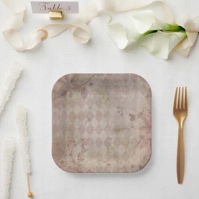 pink paper plates (Wedding)