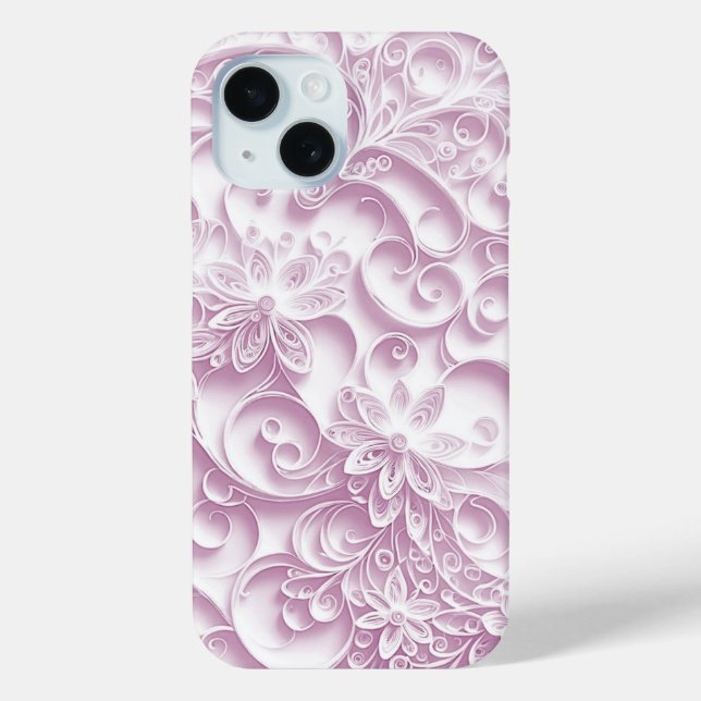Pink Paper Quilling Daisy Design Case-Mate iPhone Case (Back)