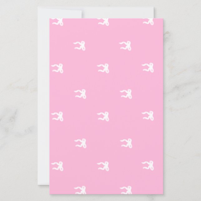 pink paper with white bow print (Front)