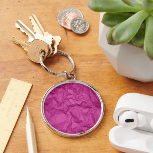 Pink Paper Wrinkled Paper Crumpled Paper Keychain