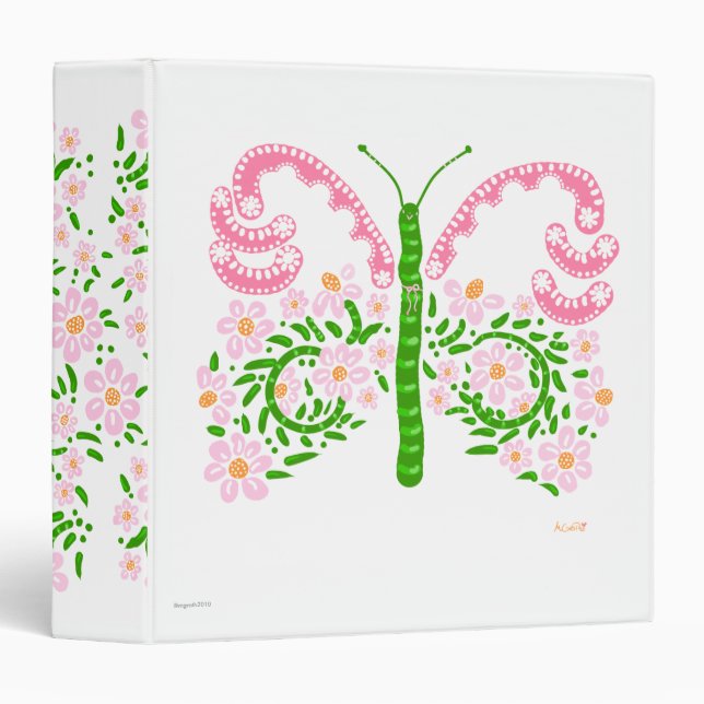 pink papillon binder (Front/Spine)