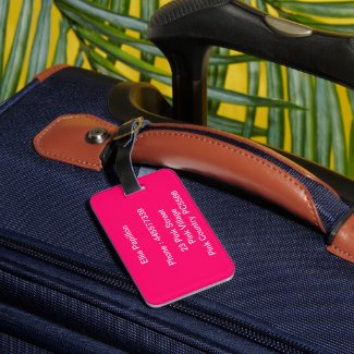pink papillon luggage tag