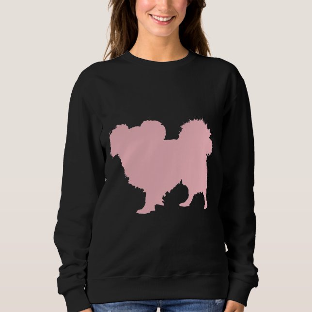 Pink Papillon Silhouette Sweatshirt (Front)