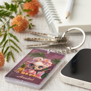 Pink Paradise, a sweet flamingo Keychain