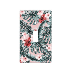 Pink Paradise Tropical Island Floral Botanical Light Switch Cover