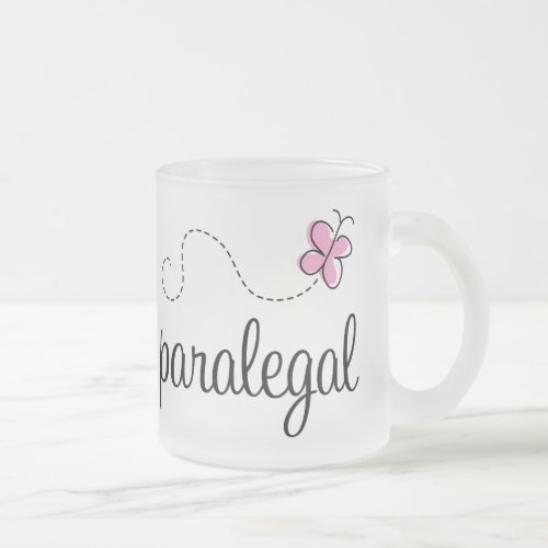 Pink Paralegal job design Frosted Glass Coffee Mug