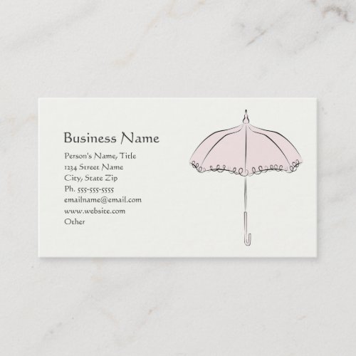 Pink Parasol Business Card Template