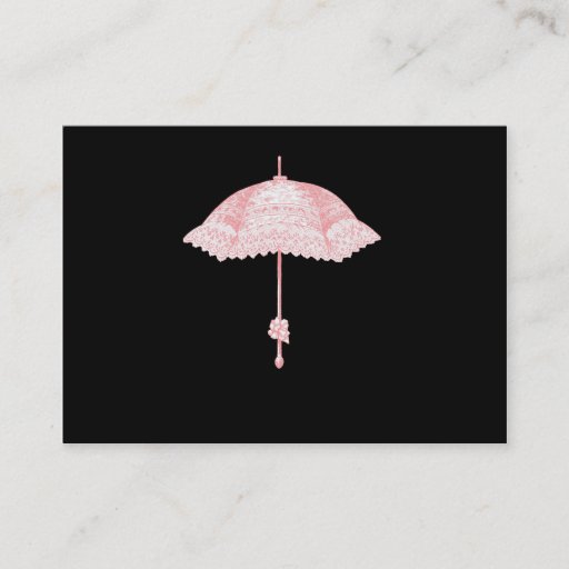 Customizable Vintage Pink Parasol Business Card Templates