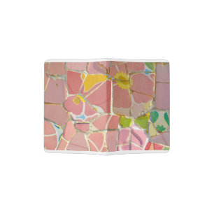 Pink Parc Guell Tiles in Barcelona Spain Passport Holder