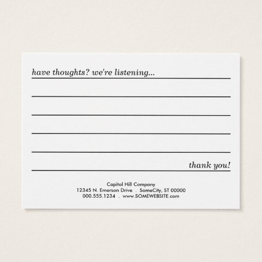 pink parchment comment card (Back)