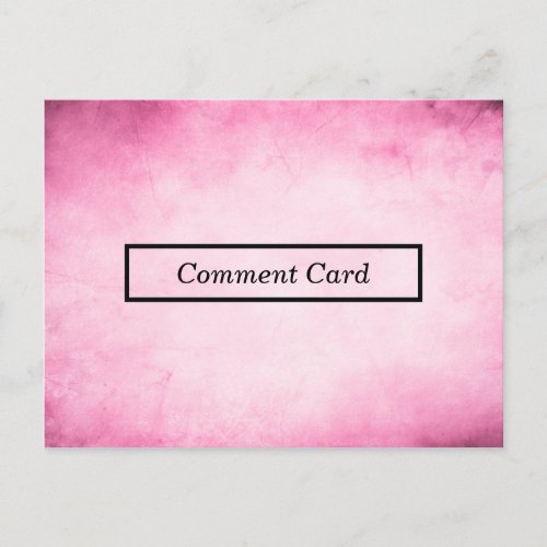 pink parchment comment card