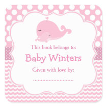 Pink Parent & Child Whale Pink Girl Bookplate