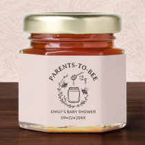 Pink Parents to Bee Floral Wreath Baby Shower Honey Jar Favors