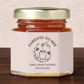 Pink Parents to Bee Floral Wreath Baby Shower Honey Jar Favors