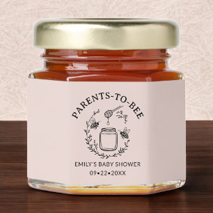Pink Parents to Bee Floral Wreath Baby Shower Honey Jar Favors