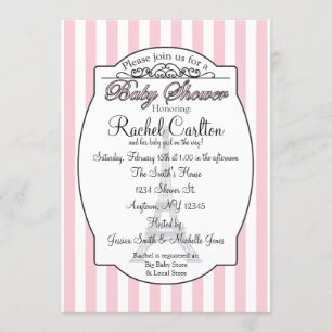 Pink Paris Baby Shower Invitation