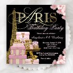 Pink Paris Birthday Party Invitations at Zazzle