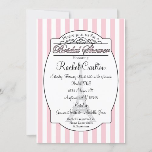 Pink Paris Bridal Shower Invitation