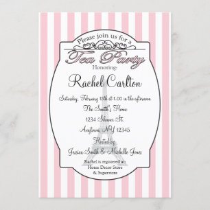 Pink Paris Bridal Tea Party Invitation