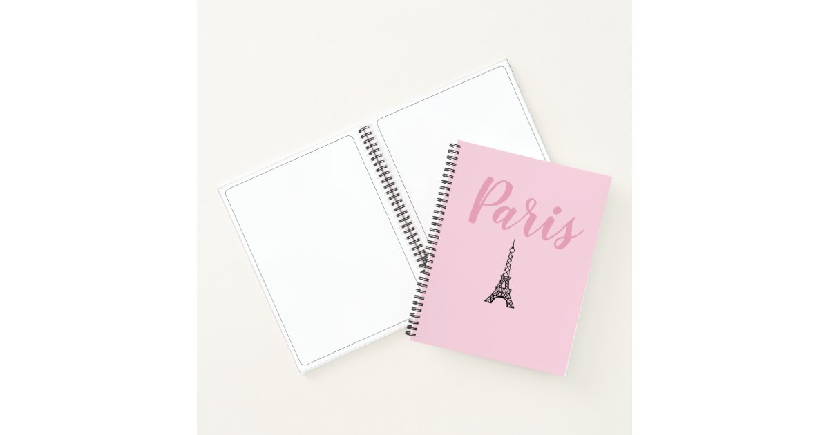 Pink Paris Eiffel Tower Art Sketchbook Notebook | Zazzle