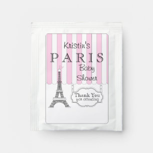 Pink Paris Eiffel Tower Baby Shower  Tea Bag Drink Mix