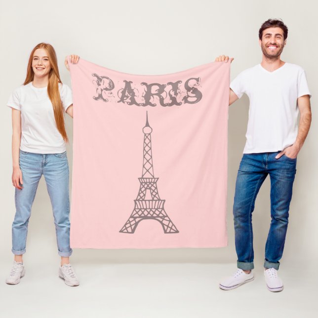 Pink Paris Eiffel Tower Blanket Gift (In Situ)