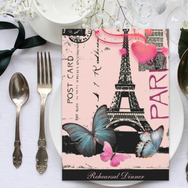 pink paris eiffel tower destination wedding invitation (pink paris eiffel tower destination wedding invitation)