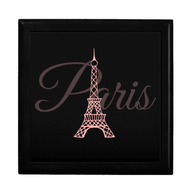 Pink Paris Eiffel Tower Jewelry Gift Box (Front)