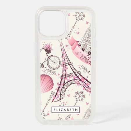 Pink Paris Eiffel Tower Otterbox Iphone 15 Case