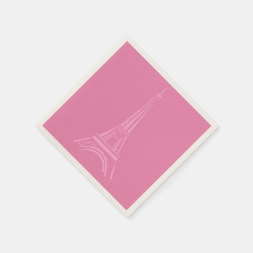 Pink Paris Eiffel Tower Paper Napkins Zazzle