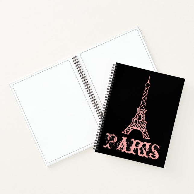 Pink Paris Eiffel Tower Sketchbook Gift Notebook (Inside)