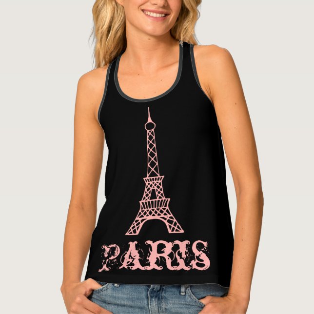 Pink Paris Eiffel Tower Women's Top Gift (Front)