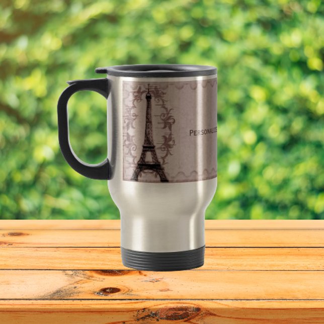Pink Paris Grunge Travel Mug (Pink Paris Grunge Travel Mug)