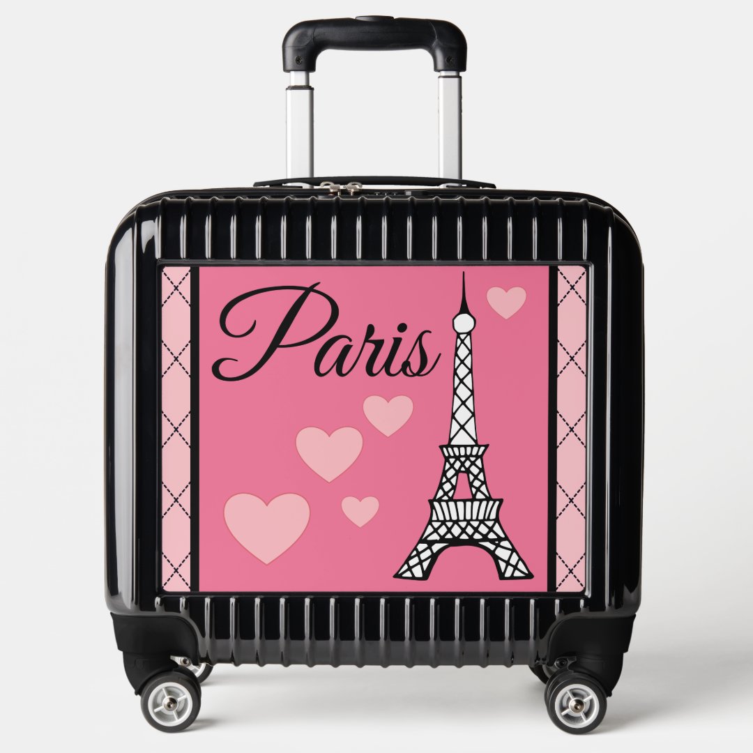 Pink Paris Luggage  (Front)