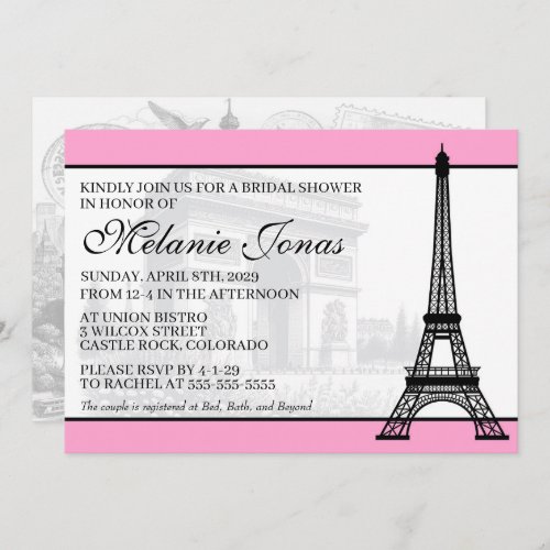 Pink Paris Party Invitation